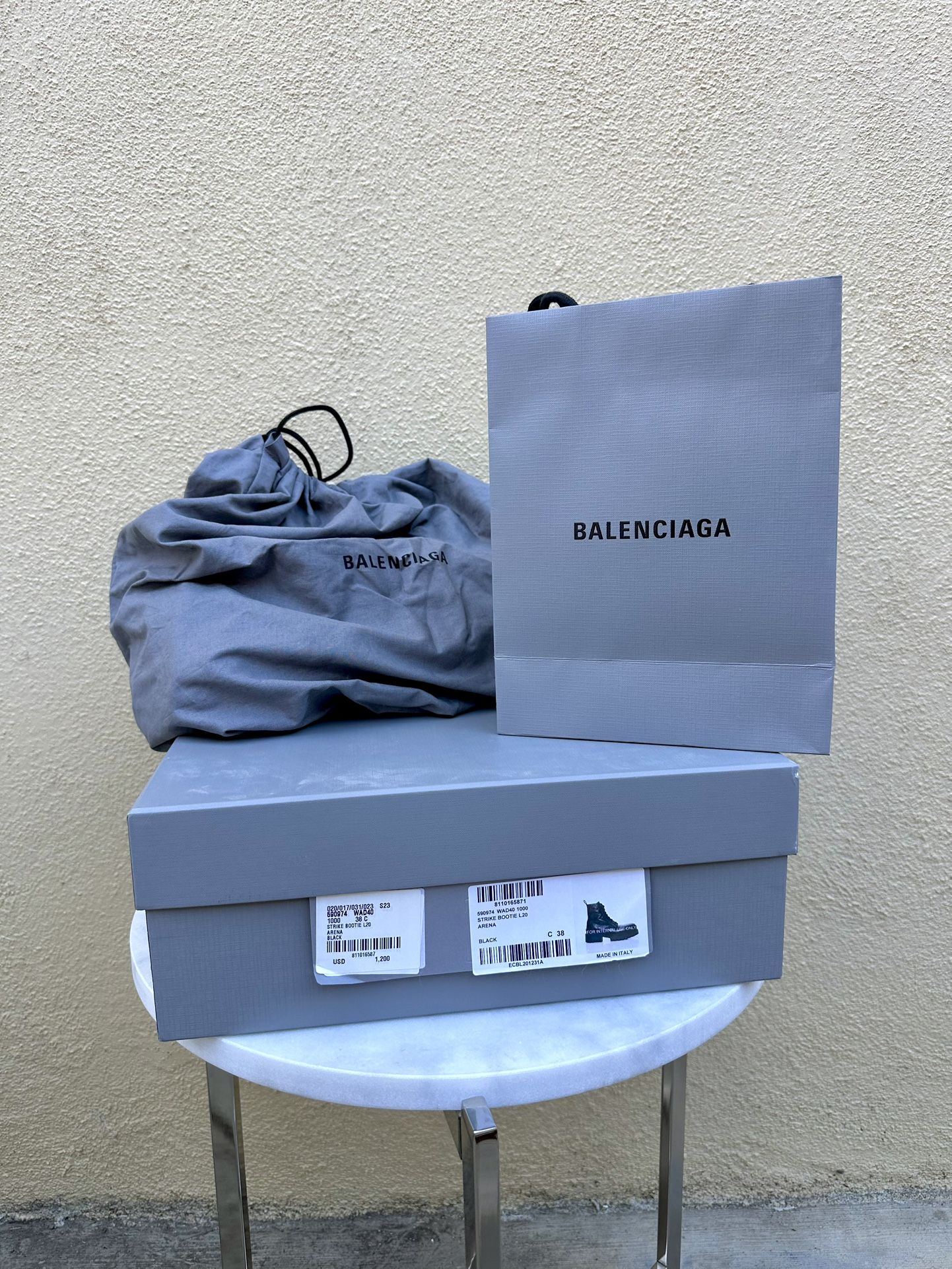 Balenciaga Strike Boot, Neo Classic City, Logo Hat Bundle