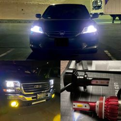 9004 LED Headlight Bulbs,9004/HB1 Hi/Lo Beam LED Headlight Bulb 6500k 9004 LED Bulb Cool White luces 