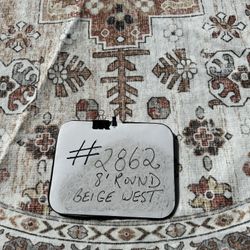 RUG, #2862, Beige West, 8’ Round
