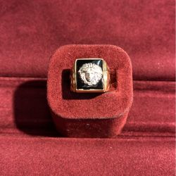 Versace Ring 14k Two Tone 