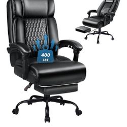 ***LIKE NEW EXECUTIVE OFFICE CHAIR WITH FOOTREST***  assembled once then disassembled