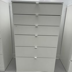 VIHALS 6-drawer dresser, white/anchor/unlock function, 27 1/2x18 1/2x47 1/4 "