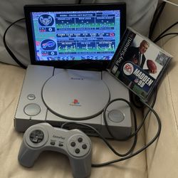 playstation 1 console W/controller And Game (madden 99)
