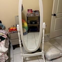 White Cheval Mirror 