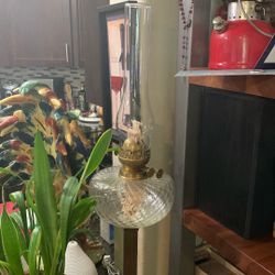 Vintage Hurricane Lantern Brass 30” John Scott England Double Wick