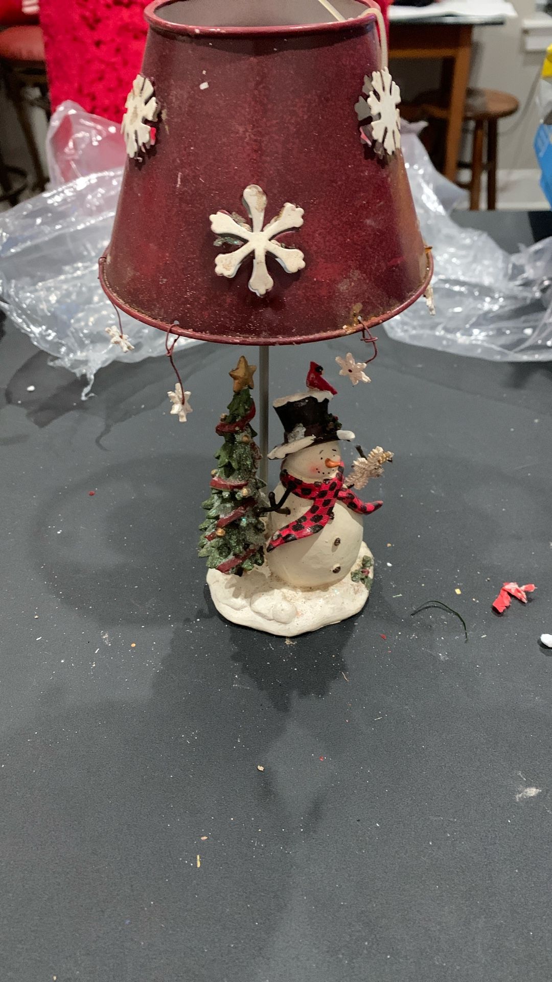 VINTAGE SNOWMAN TEALIGHT CANDLE HOLDER