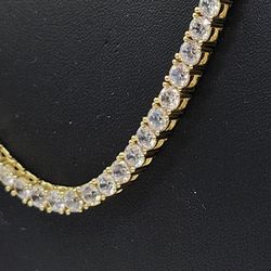 20" Gold over Sterling CZ Tennis Necklace Chain