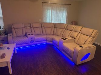 Ice leather sectional