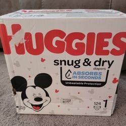 Huggies Snug And Dry Size 1 124 Count