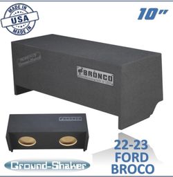 Black 10" Dual Sealed Sub Box, Fits 21-23 Ford Bronco