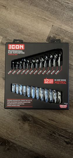 Icon 12pc Flex Head Ratchet Wrench Set (metric)