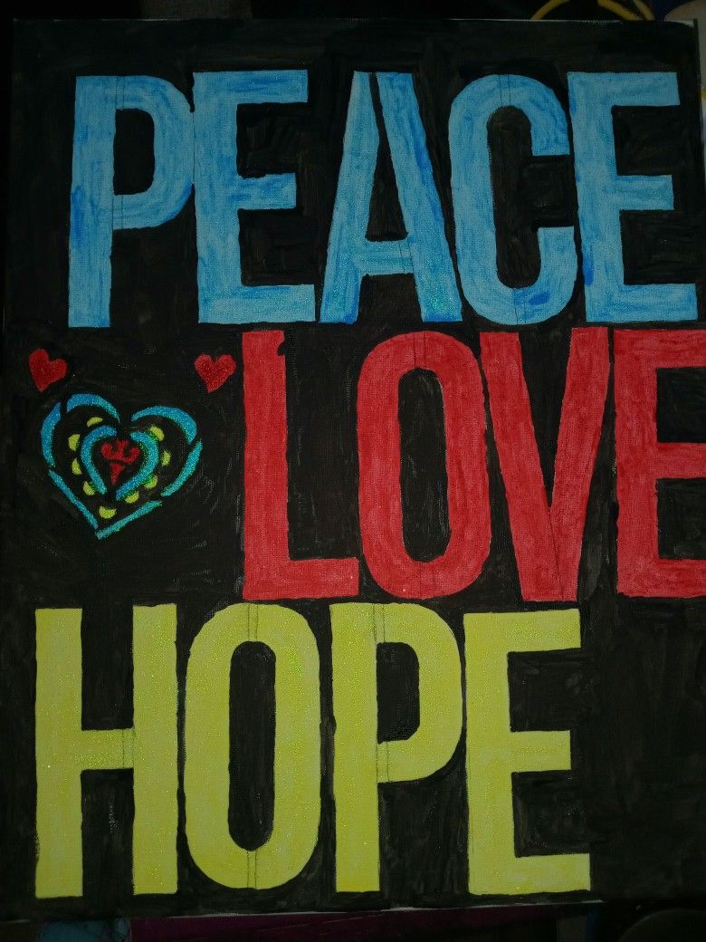 Peace, Love And Hope Canvas