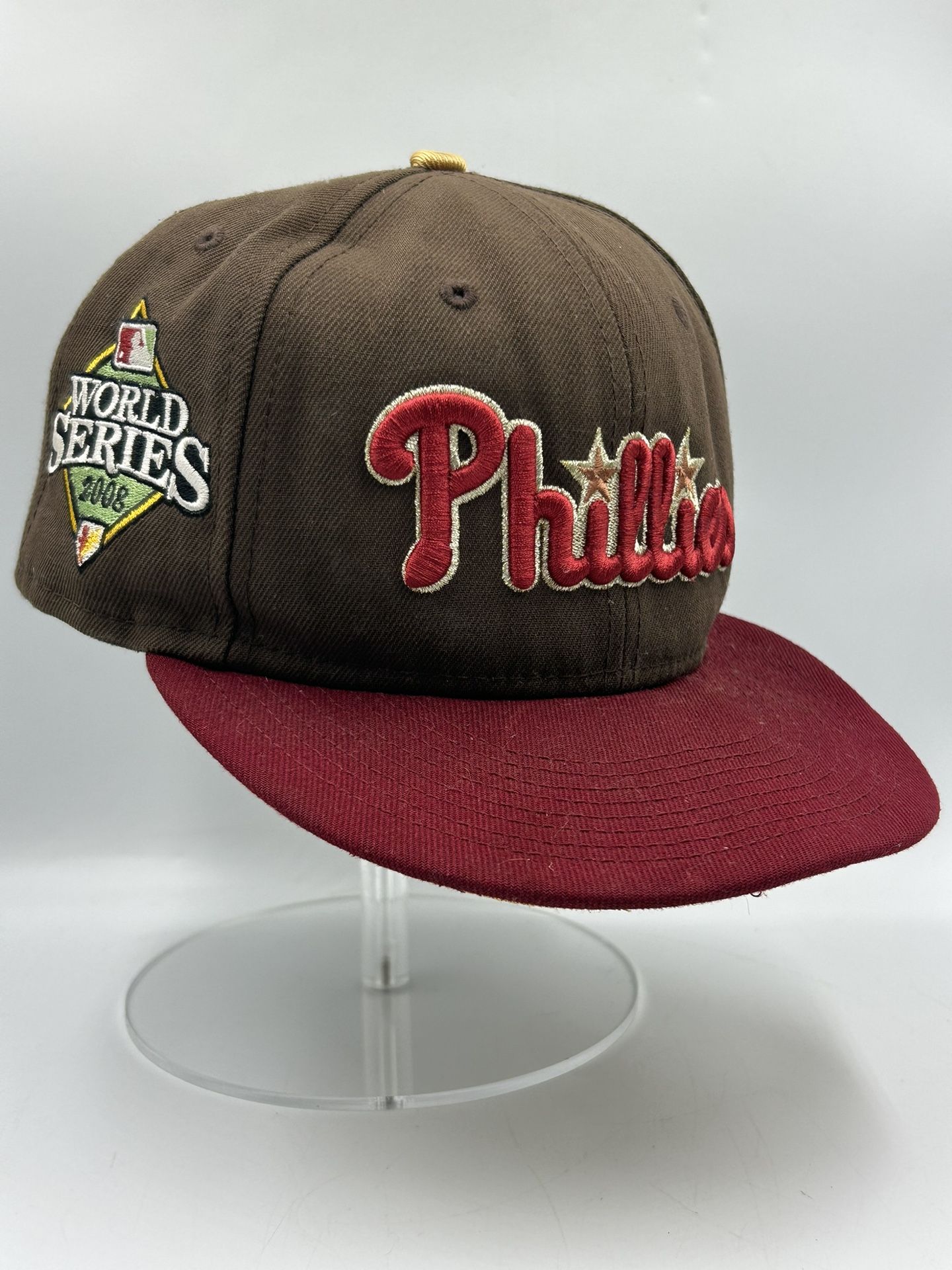 Philadelphia Phillies LARGE SCRIPT LOGO fitted 7 3/4 World Series 2008 MLB