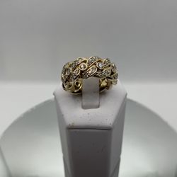 10kt Diamond Miami Cuban Ring