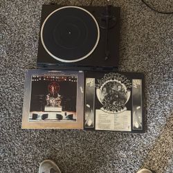 Record Player + 2 Albums 