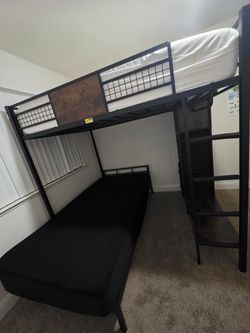 Black Metal Loft Bunk Bed