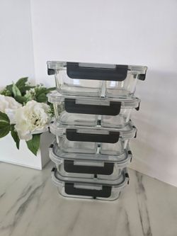 5 meal prep glass containers