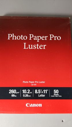 50 Sheets Canon Photo Paper 8.5x11 Letter Pro Luster LU-101