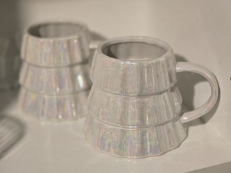 Large Ceramic Christmas Tree Mugs (2)