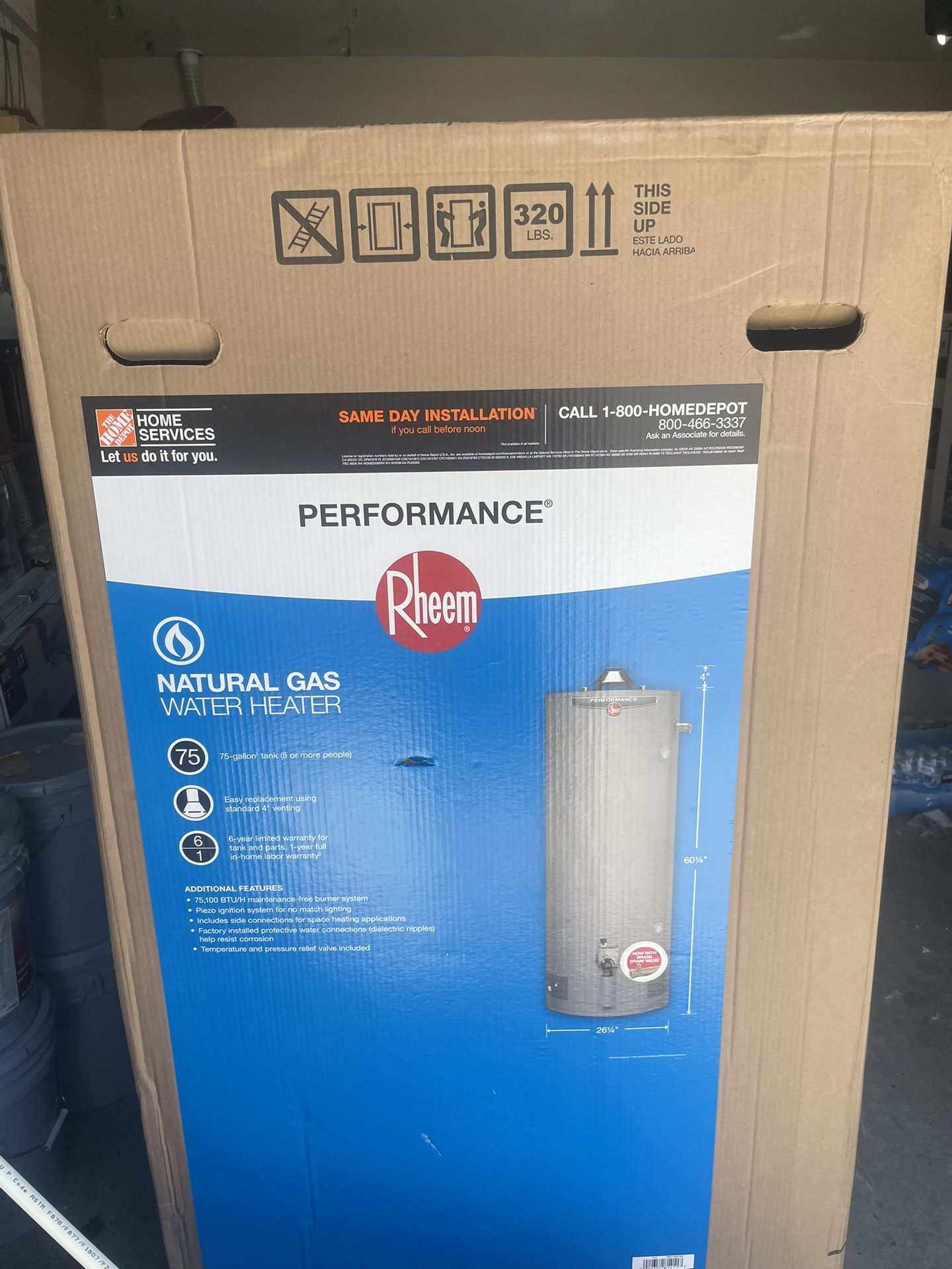 Rheem 75 Gallon Gas Water heater