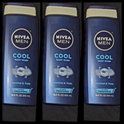 BUNDLE OF 3 NIVEA MEN ACTIVE CLEAN NATURAL Charcoal  DEEP CLEAN (16.9oz BOTTLES) For $10/$10 Por Los 3