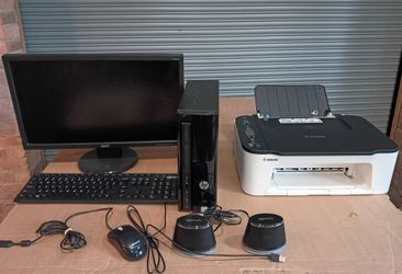 HP  PC, Acer V213H,CanonTS3522 Printer,Keyboard Mouse, Amazon basic speakers