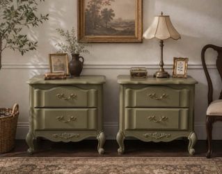 Vintage French Provincial Nightstands - Pair