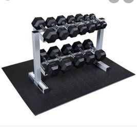 DUMBBELLS SET. PLUS RACK .2X30.2X25.2X20.2X15.2X10.2X5.LBS.BRAND NEW IN BOX