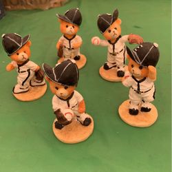 Baseball Bears - Figurines Set Of 5 $10.00 (in Chino, Ca)