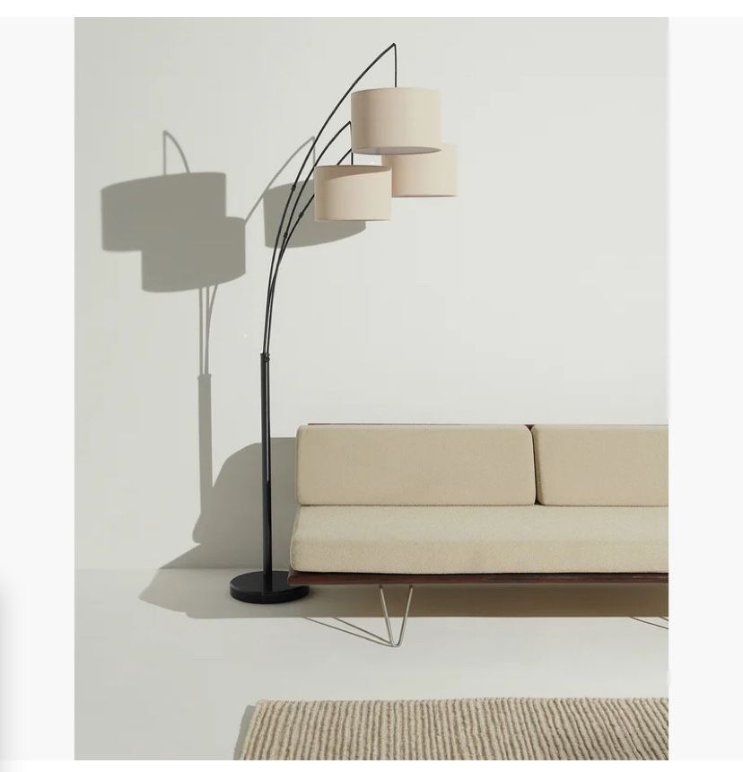 Black Metal Three Tier Floor Lamp