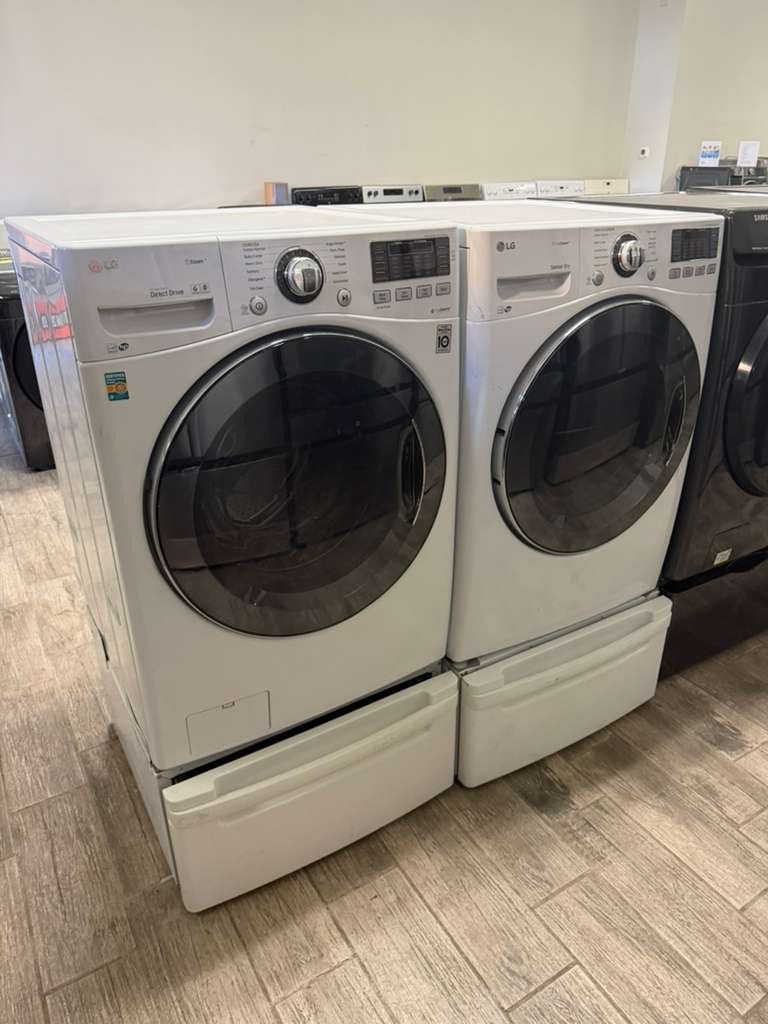 LG frontload washer and dryer set gas dryer with warranty