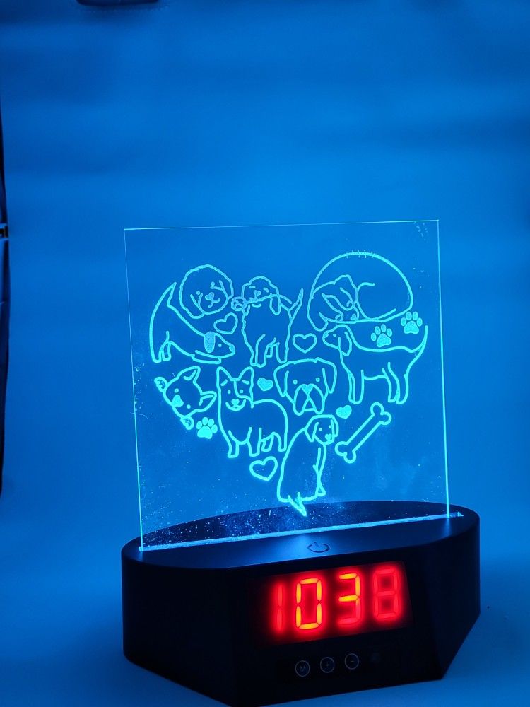 Personalized Custom Dog Heart LED Light Night Light 