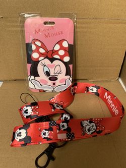 Minnie Mouse Lanyard And Cardholder