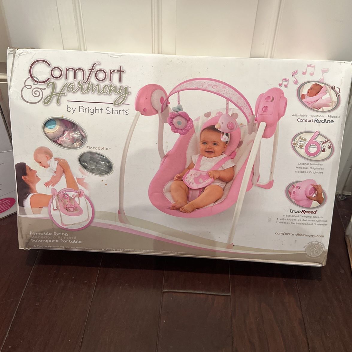 Comfort & Harmony By Bright Starts Portable Swing Pink 