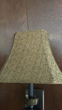 Solid brass wall lamp with fabric shade