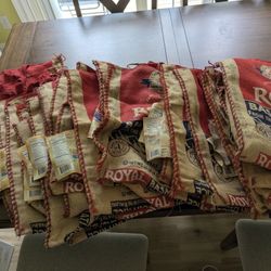 Empty Burlap Royal Basmati Rice 20lbs Bags With Handles-Count 35