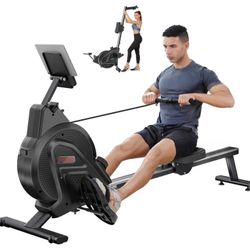 Professional Magnetic Rowing Machine, Max 350 LBS, LCD Monitor