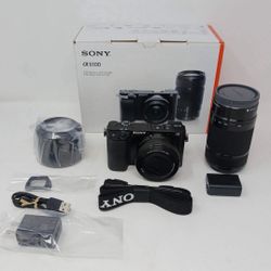 Sony alpha 6100 Mirrorless 4k video camera with E Paz 16-50mm lens 