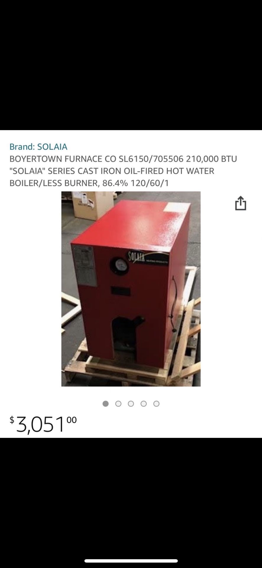 2018 Solaia Boiler with Water Heater and Oil Tank FOR SALE!!!