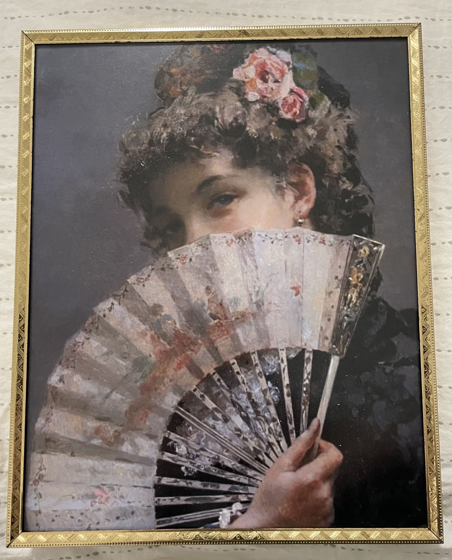Victorian lady With Fan Art