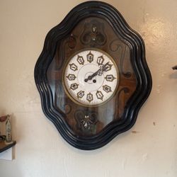 EBONIZED FRENCH NAPOLEON CLOCK W/ Mother Of Pearl Inlay.