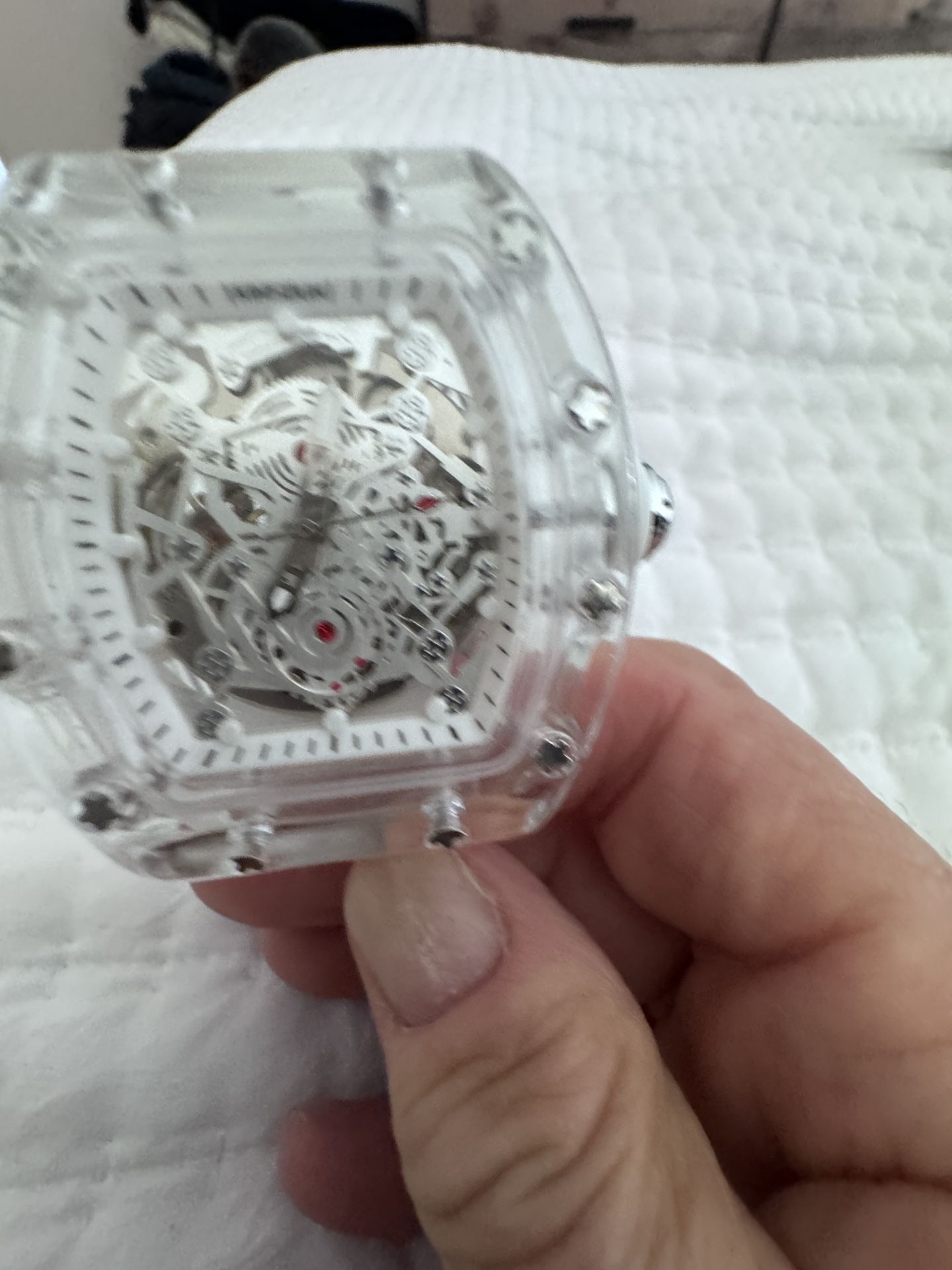 Ghost Skeleton White Clear Watch New !