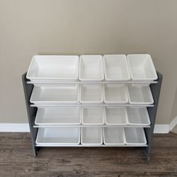 Wooden toy storage organizer 