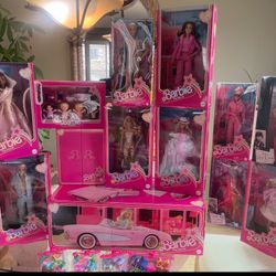 Barbie The Movie Full Set Doll Collection + Convertible + Wardrobe RARE*