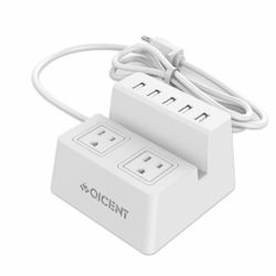 2 Port Surge Protector 2 AC Outlets Power Strip Surge Protector 1700J 5 USB Port