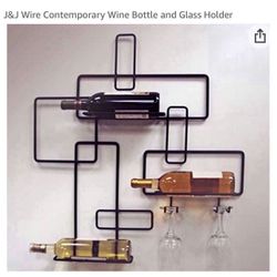 Iron Wine And Glass Rack 