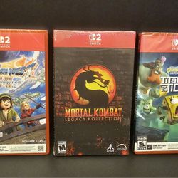 BRAND NEW LOT OF 3 NINTENDO SWITCH 2 - DRAGON QUEST VII: REIMAGINED / MORTAL KOMBAT KOLLECTION / SPONGEBOB TITANS OF THE TIDES