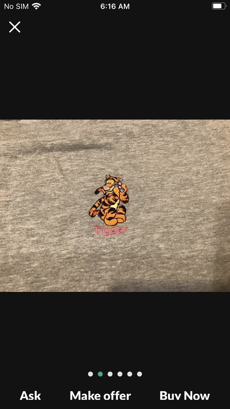 Vintage Pooh Tigger Embroidered T-shirt Size XL