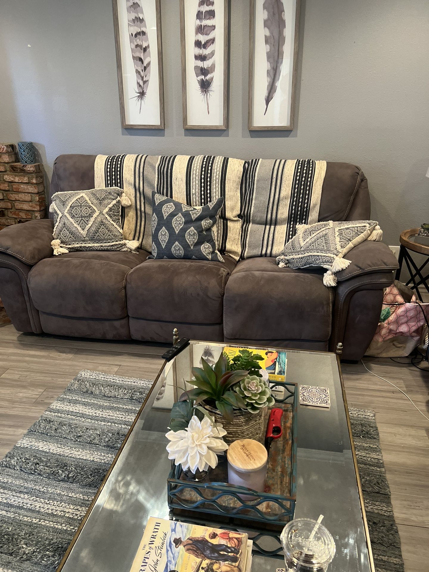 Leather Recliner Sofa Set