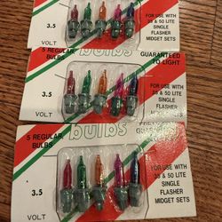 Vintage Christmas Light Bulbs - Use W/  (35 & 50) Lite Single Flasher Midget Set